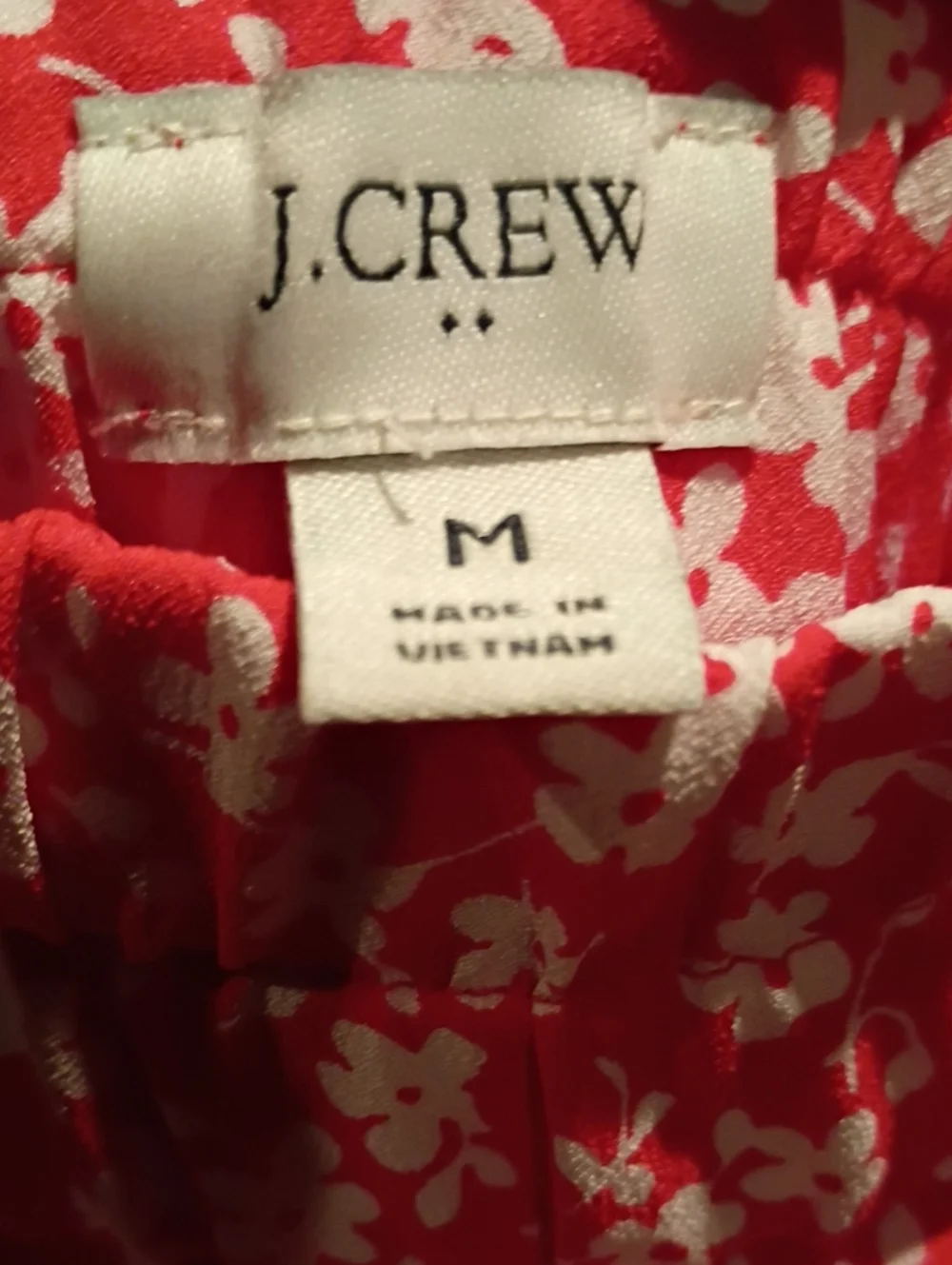 J. Crew Red Skirt with White Floral Print